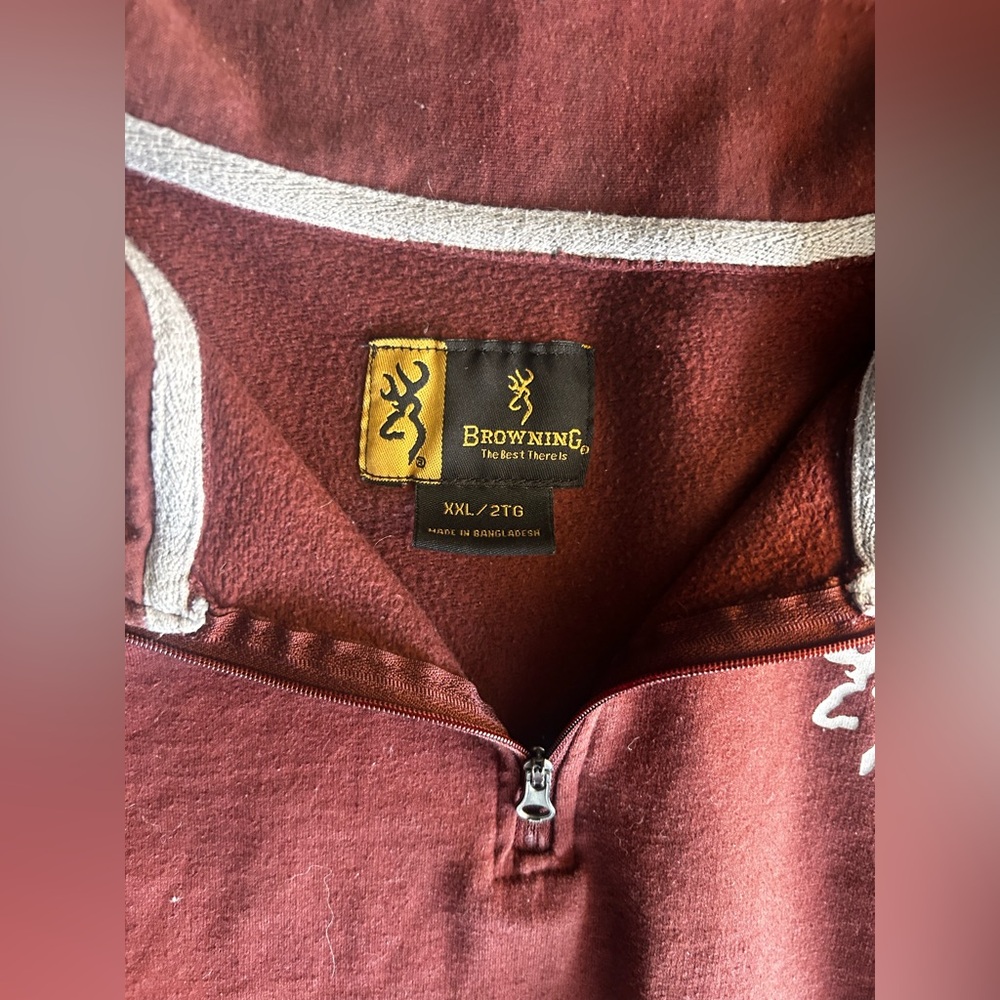 Browning Burgundy‎ Half-Zip Pullover 2XL - Picture 3 of 3